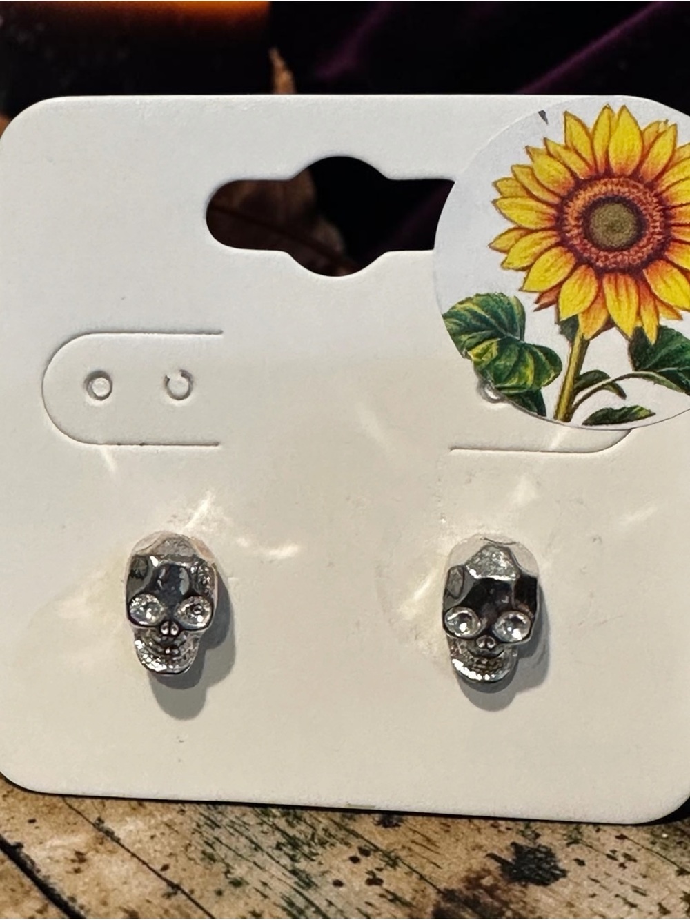 Silver Skull Stud Earrings